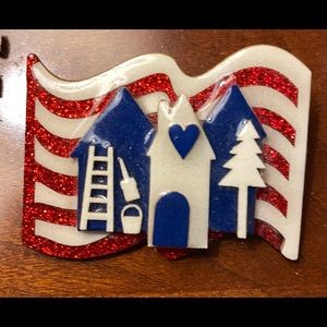 Lucinda American flag pin